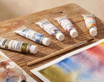 Próbki akwareli Schmincke, do wypróbowania przed nałożeniem całej tubki, zestaw testerów farb Super Granulation 2 ml lub 1 ml