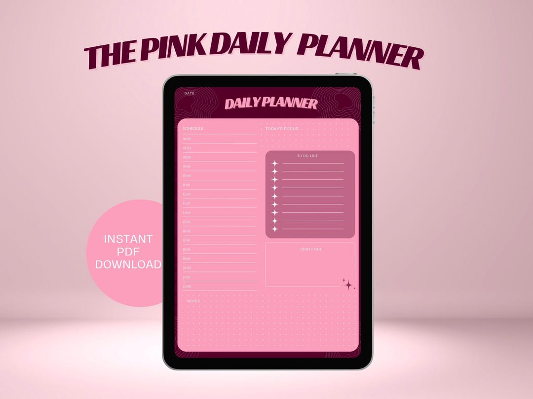 The Pink Digital Daily Planner - Etsy