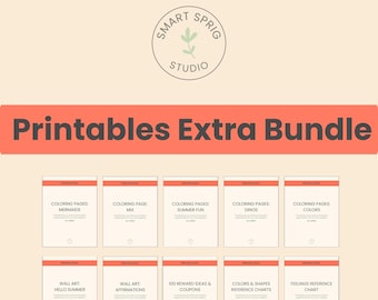Printable Kids Activity Bundle: Coloring Pages, Charts, Rewards (Digital Download)