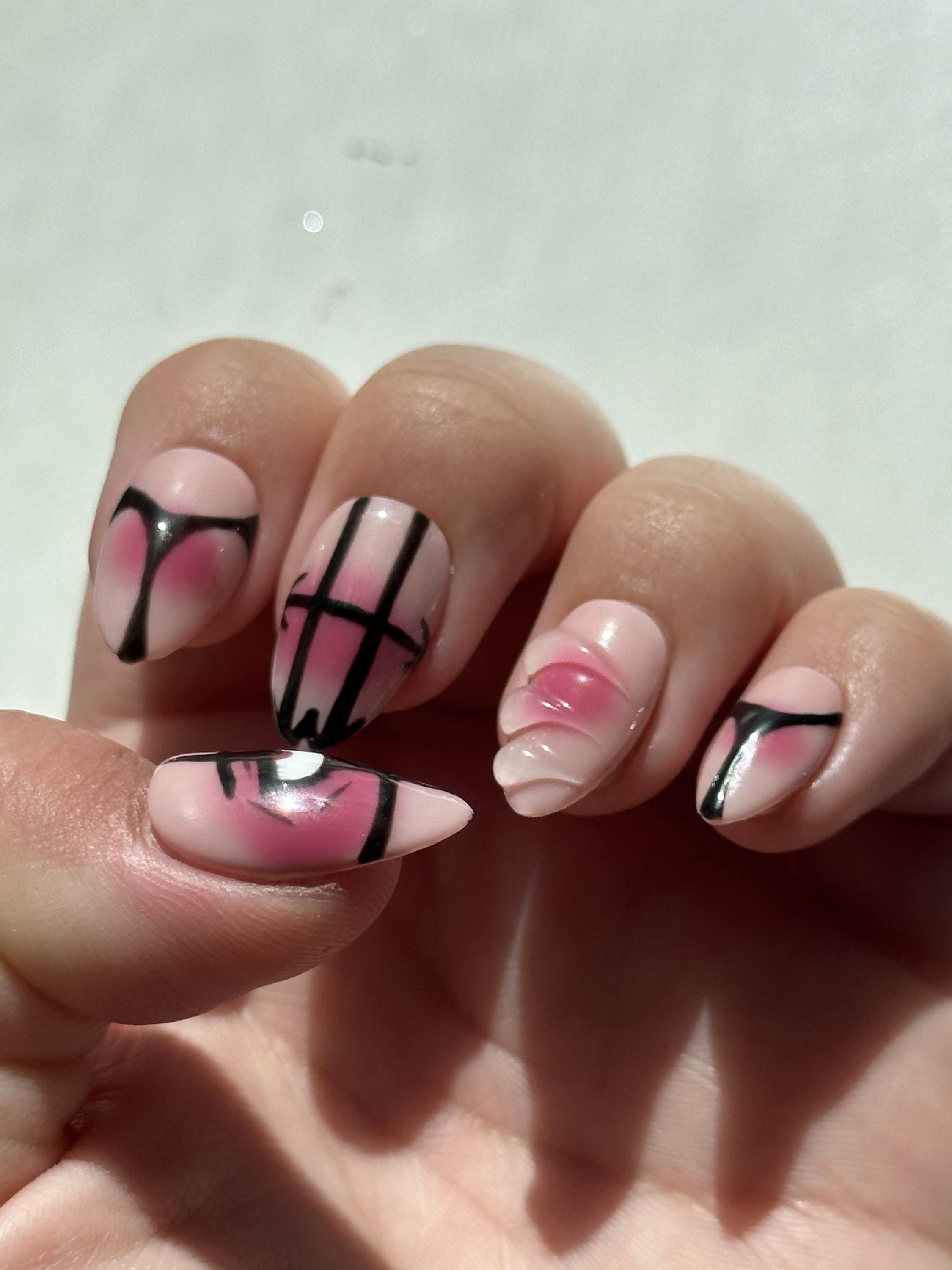 Choso Jjk, Jujutsu Kaisen Press on Nails, False Anime Gel X Almond