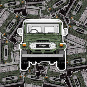 Adesivo de vinil FJ40 Toyota Land Cruiser em verde escuro