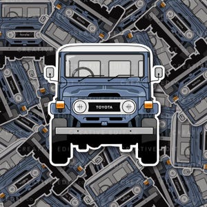 Adesivo de vinil FJ40 Toyota Land Cruiser em azul cadete