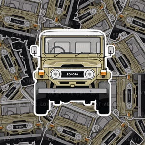 Adesivo de vinil FJ40 Toyota Land Cruiser em bege