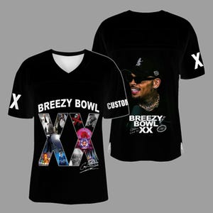 Personalized Breezy BOWL XX football Jersey, Chris brown breezy BOWLXX jersey; breezy bowl custom jersey; Chris brown jersey; unisex jersey