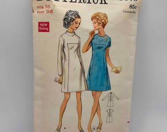 Vtg 1970 Butterick 5679 Mod A-Line Shift Dress Pattern – Sz 16 Bust 38 COMPLETE