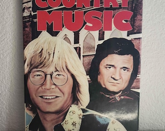 Vintage 1976 Hardcover Country Music Book by Bryan Chalker - Johnny Cash Denver