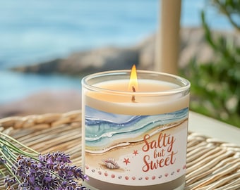Vela de soja con aroma salado pero dulce: Decoración costera playera