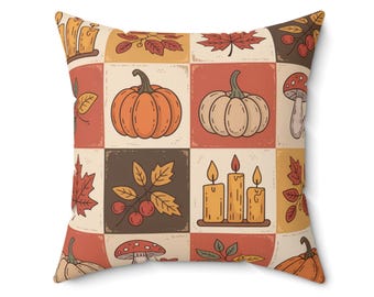 Almofada Decorativa com Tema de Outono | Almofada Aconchegante de Outono para Decoração de Casa, Presente de Ação de Graças, Almofada Decorativa Sazonal