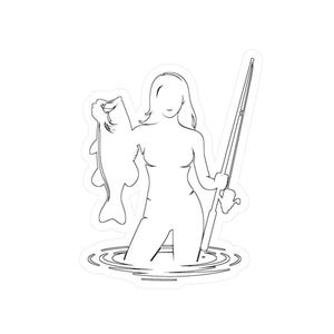Lady Angler Vinyl Decal: Bass Fishing Car Sticker