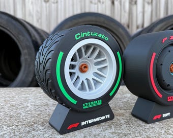 Miniature 2024 Formula 1 Pirelli Tyre Replica - Perfect Desk Decor for Racing Enthusiasts | 120x65 mm