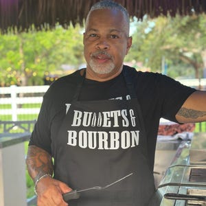 Stylish Black Cooking Apron | Bullets & Bourbon