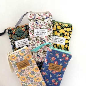 Glasses Case, Just so We’re Clear, funny glasses case in your choice of beautiful florals, funny gift for glasses wearer