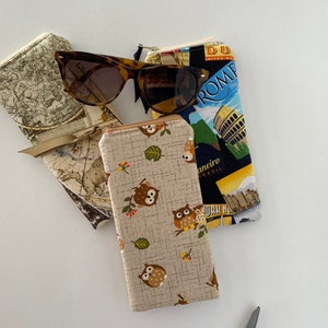 Thick padded Glasses Cases, vegan, great gift under 20 for a teacher librarian or friend, Reader Case, Sunglass Case image 2