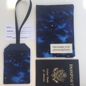 Passport Cover Luggage Tag Set, Star Trek Vulcan Proverb Challenge your Preconceptions Passport Wallet, Passport Holder image 2