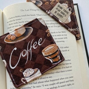 Corner Bookmark, Drink Coffee, Read Books, Be Happy, Fabric Bookmark, Gift under 10, Gift for reader, Gift for coffee lover, present image 7