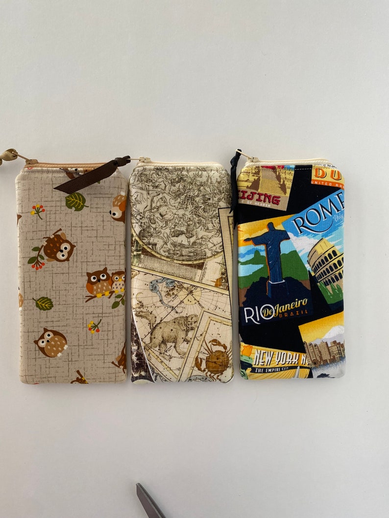 Thick padded Glasses Cases, vegan, great gift under 20 for a teacher librarian or friend, Reader Case, Sunglass Case image 7