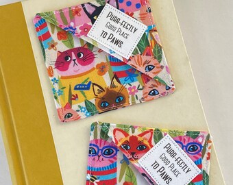 Corner Bookmark for a Cat Lover, purr-fectly good place to paws, Gift under 10, Mother’s Day gift for a Cat and Book Lover, Cat Mom gift