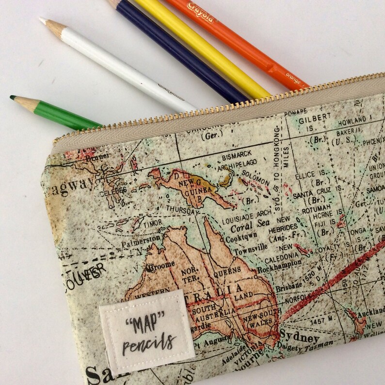 Pencil Bag Map Pencils Back To School College Gift Pencil Holder Pencil Pouch Pencil Box Zipper Bag Makeup Bag Funny Pencil Bag