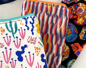 Padded Glasses Case: Designer Cotton, Cactus, Skull, or Tie Dye