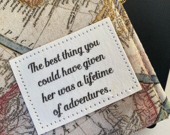 Woman’s Travel Gift, Map Passport Cover with quote, Multifunction travel wallet, great for first time traveler