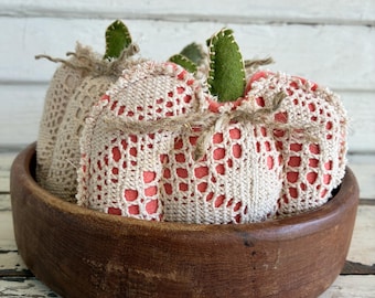 Fall Pumpkin Bowl Fillers, Rustic Halloween Decor, Farmhouse Upcycled Set