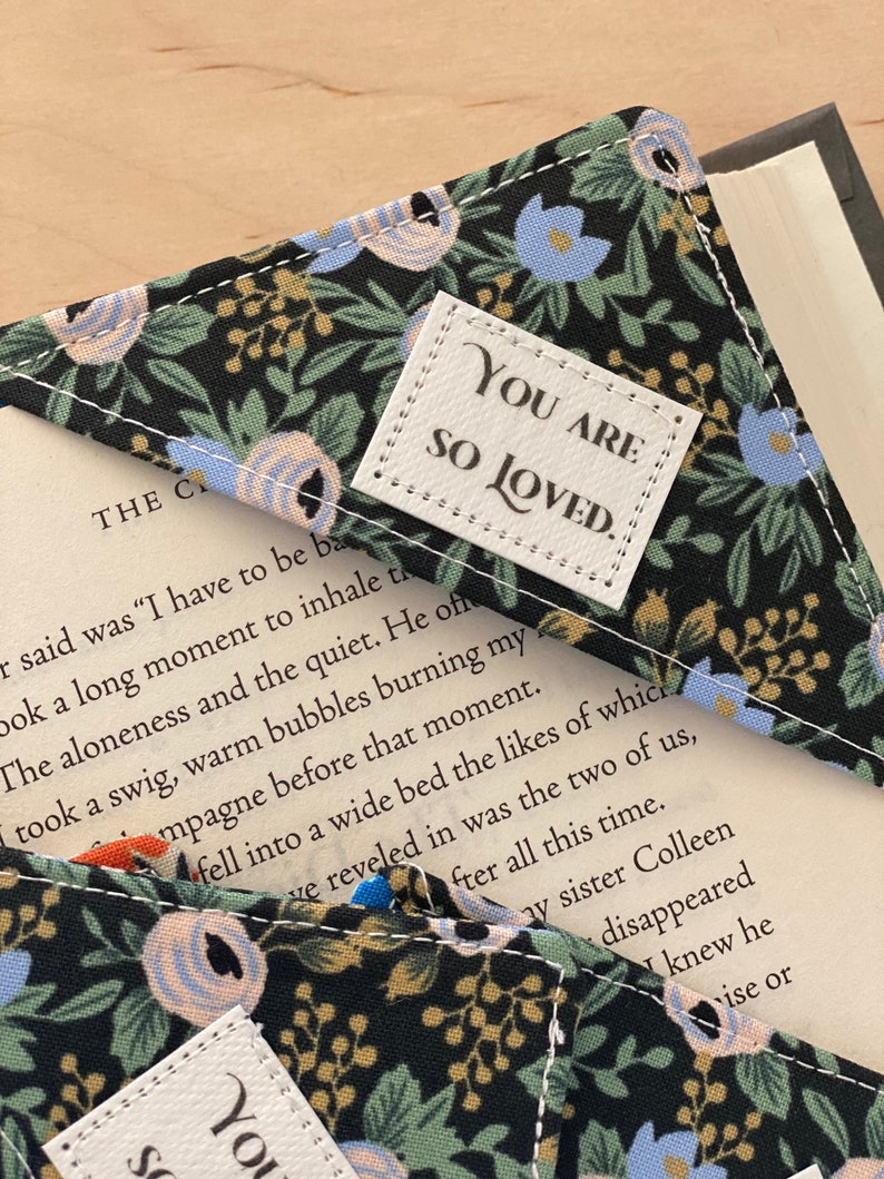 Corner Bookmark, You are So Loved, Valentine Bookmark, Fabric Bookmark, Gift under 10, Gift for reader, valentine for a book lover image 9