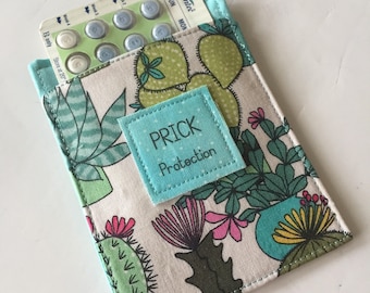 Birth Control Pill Sleeve, Funny Birth Control Case, Pill Holder, succulent pill pouch, witty pill wallet, birth control cozy, cactus