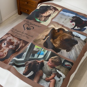 Custom Dog Photo Blanket, Personalized Pet Memorial Gift, Custom Pet Picture Blanket, Sympathy Pet Loss, Pet Lover Gift, Fleece Pet Blanket