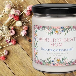 Vela divertida para el Día de la Madre &quot;La mejor mamá del mundo&quot;, regalo de cumpleaños divertido para mamá, vela perfumada, vela de soja, vela para el Día de la Madre, regalos para mamá