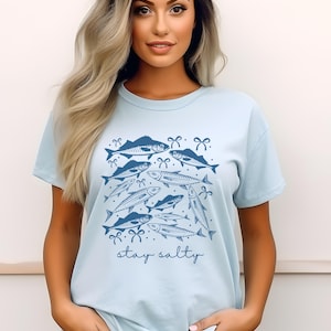 Sardines Women&#39;s Tee, Fishing  Vacation T-shirt, Gift for Her, Summer Outfit, Comfort colors t-shirt, Oversized vintage graphic shirt