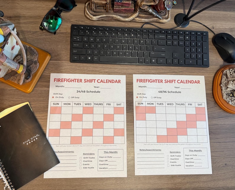 Firefighter Shift Calendar Printable | 24/48 & 48/96 Schedule | Fire ...