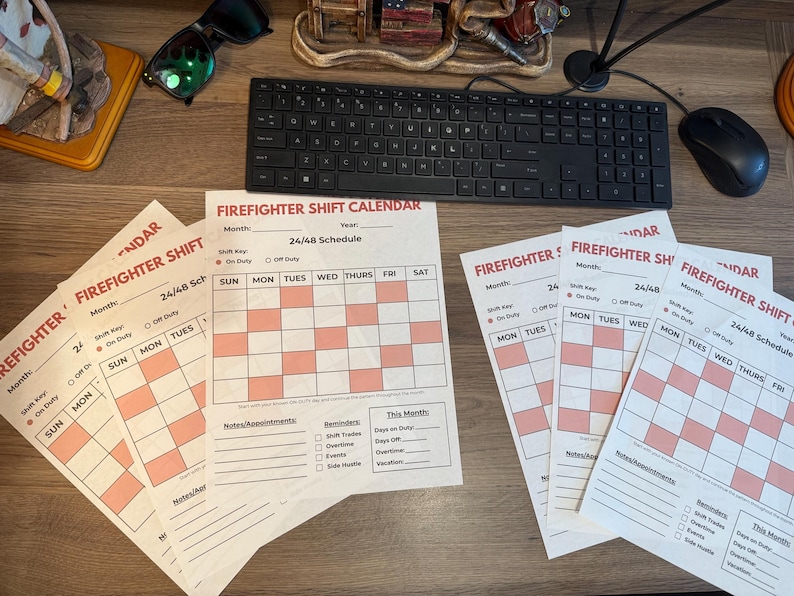 Firefighter Shift Calendar Printable | 24/48 & 48/96 Schedule | Fire ...