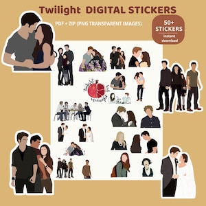 Twilight Saga Sticker Pack – Aesthetic Vampire & Werewolf Designs, Quotes Twilight Digital Sticker Bundle  | Twilight Stickers Gift