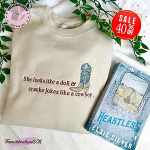 Heartless Embroidered Sweatshirt – Chestnut Springs Book Merch, Elsie Silver Inspired Gift, Cozy Bookish Sweater for Romance Readers