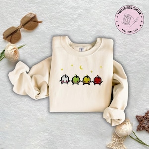 Stardew Valley Junimo Embroidered Sweatshirt | Cozy Gamer Apparel | Geek Chic Style | Cute Gamer Gift | Soft Cottagecore Sweater