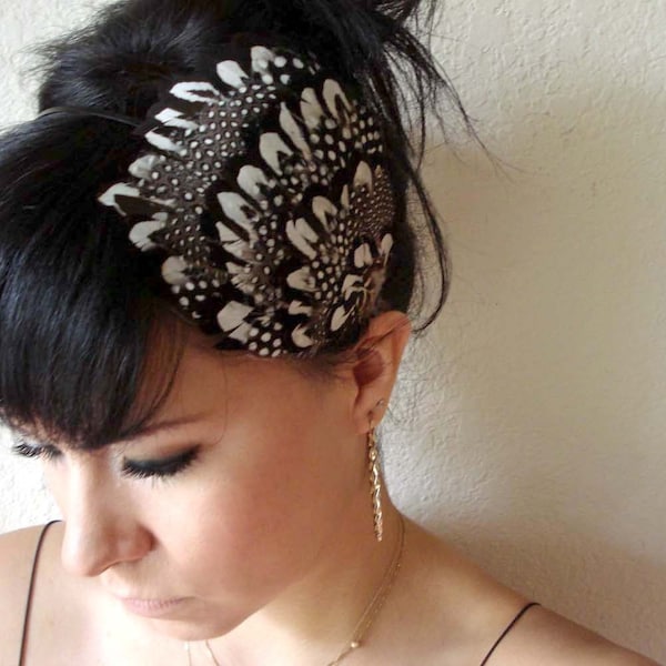 feather headband or hair clip  - bohemian feather fascinator - feather hair piece - hair accessories for women - bridesmaid gift - CATALINA