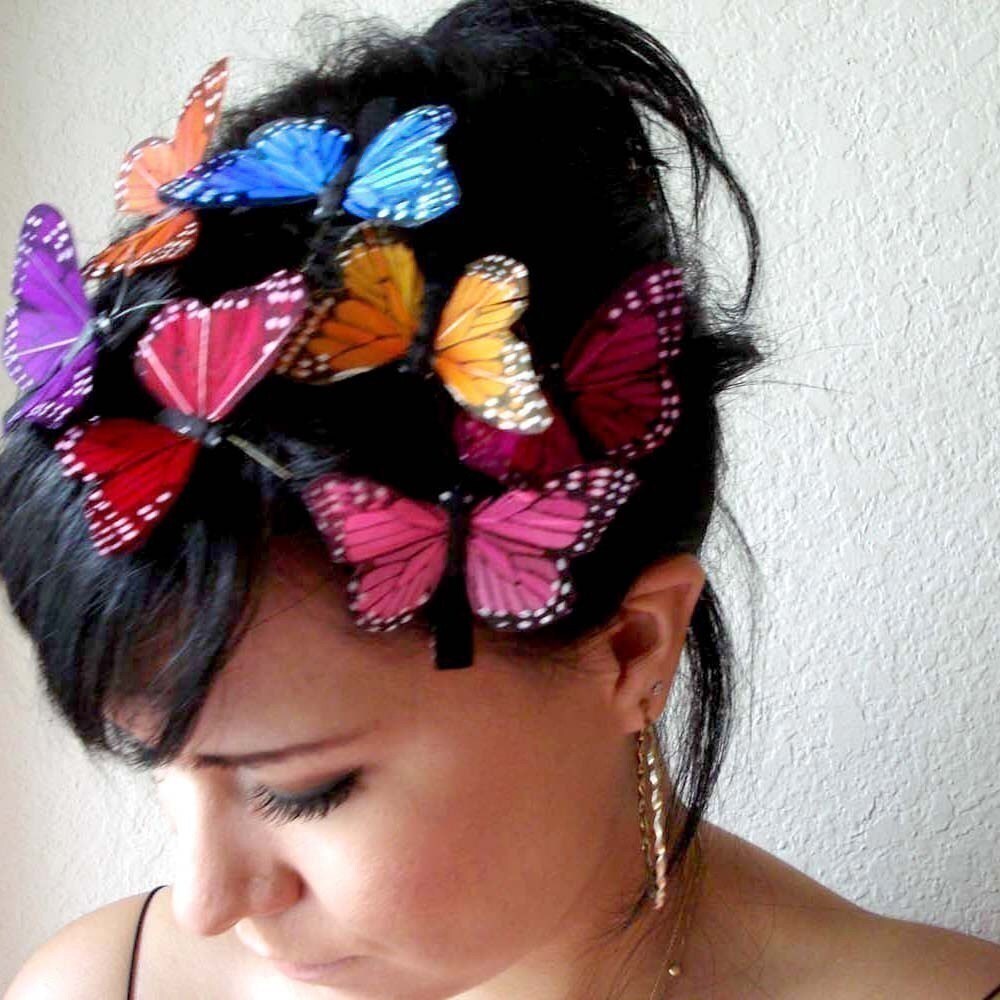 Purple butterfly hair clip hair accessories for women Etsy