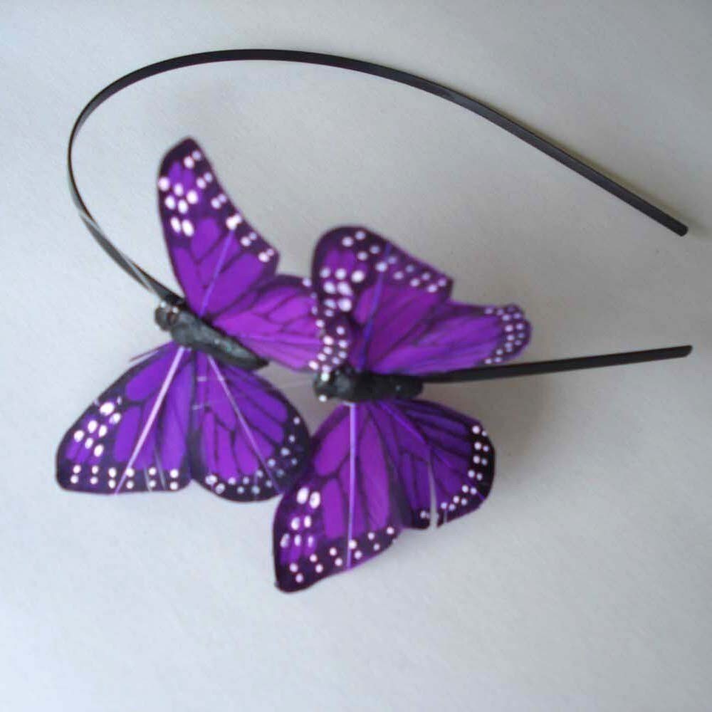 Purple butterfly headband bohemian hair accessory Etsy