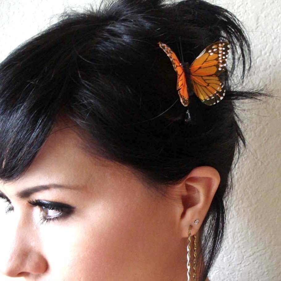 Butterfly hair clip monarch butterfly hair clip bohemian Etsy