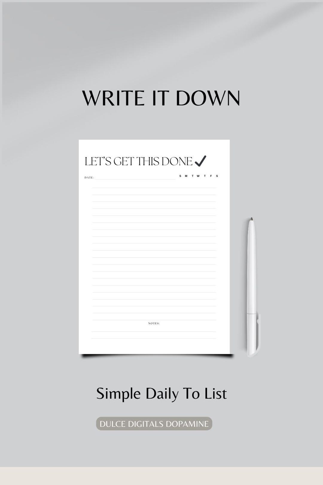 Printable To-do List | Minimalist Daily Planner | Digital Download Task ...