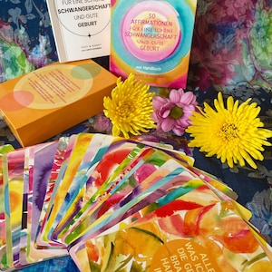 50 Affirmationskarten für eine schöne Schwangerschaft und gute Geburt (mit Handbuch)