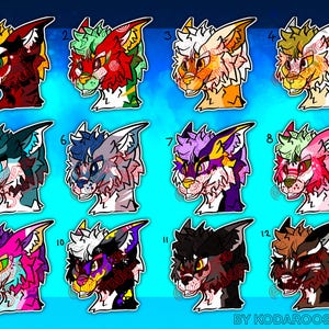 Adopt Character Headshot Batch ( Wolf ) By KodarooStudioz ( DIGITAL Not Physical Item)