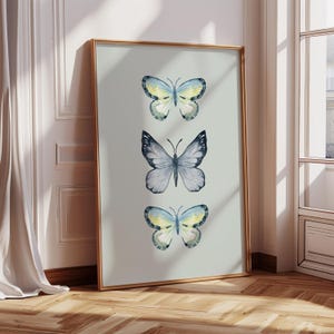 Watercolor Butterfly Wall Art | Pastel Nursery Print, Boho Girl Room Art, Nature Room Decor, Abstract Butterfly Art, Dorm Room Decor