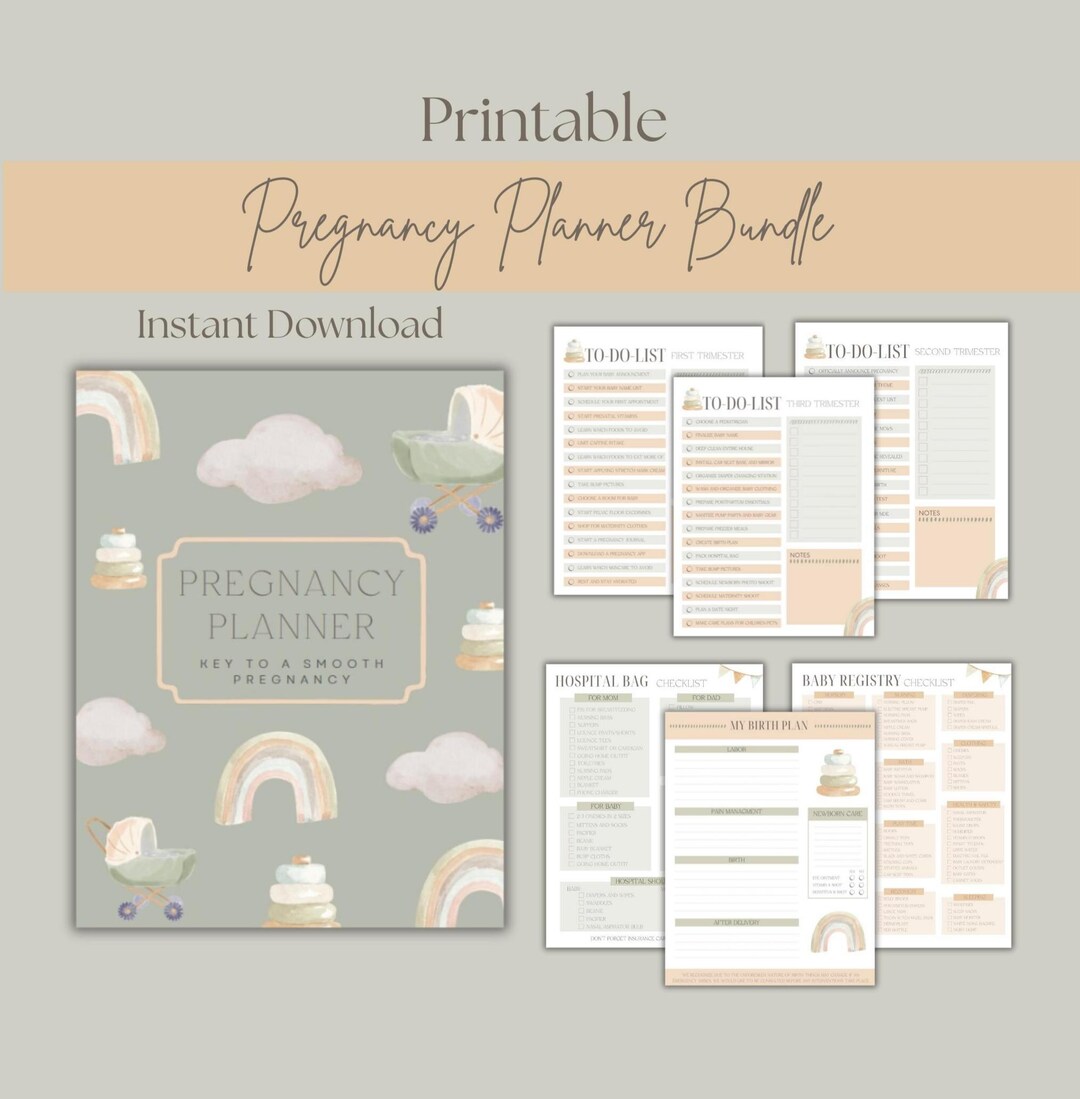 Printable Pregnancy Planner | Trimester To-do Lists, Baby Registry ...