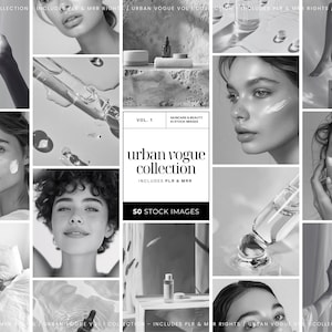Aesthetic Monochrome Skincare Stock Photos Esthetician Instagram Beauty Social Media Black & White Beauty AI Photography Stock Images MRR