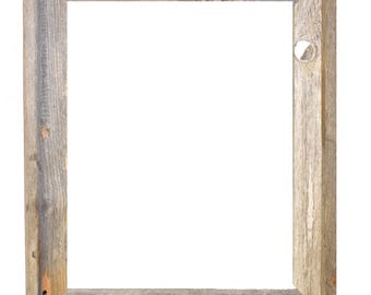 16x20 Rustic Reclaimed Barn Wood 2" Signature Open Frame (no glass or backing)