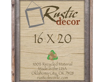 16x20 - 2" Rustic Reclaimed Barn Wood Signature Wall Frame