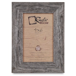 4x6 - 1.5&quot; Rustic Reclaimed Barn Wood Standard Photo Frame (w/easel back)