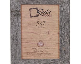 5x7 - 1.5" Rustic Reclaimed Barn Wood Standard Photo Frame (w/easel back)