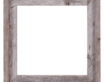 12x12 Rustic Reclaimed Barn Wood 2" Signature Open Frame (no glass or backing)